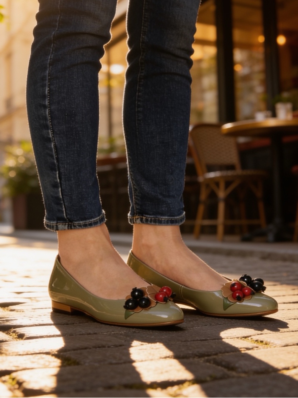Corso Como x Reinaldo Lourenço Patent Floral Ballet Flats